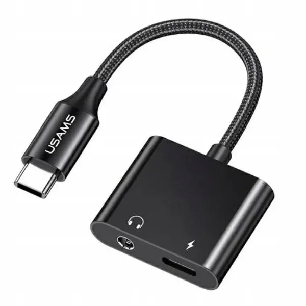 Adapter USAMS AU15 USB-C na jack 3,5mm DAC PD 60W