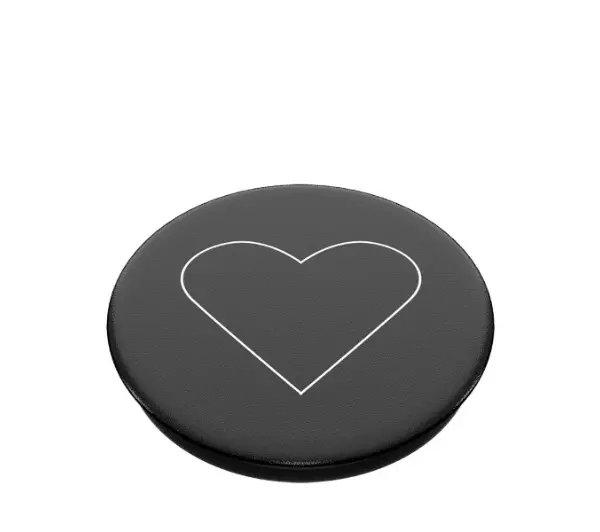Popsockets White Heart Black