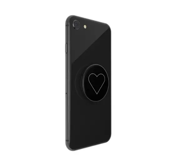 Popsockets White Heart Black