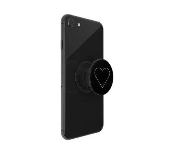 Popsockets White Heart Black