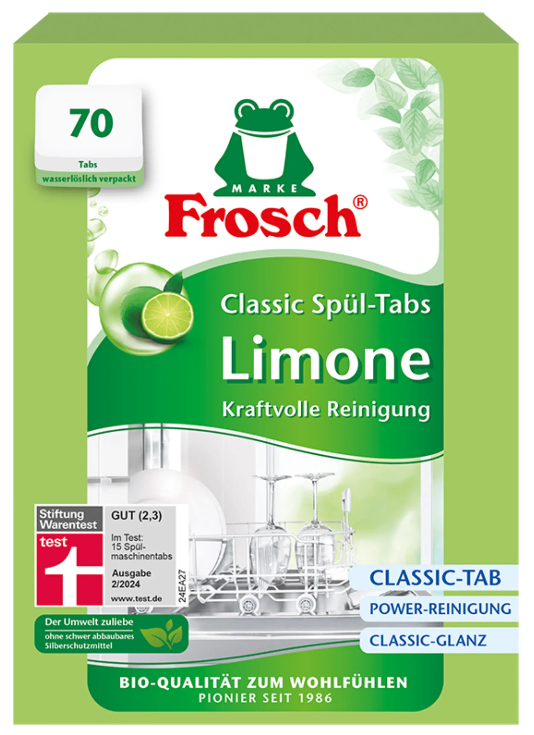 Tabletki do zmywarki Frosch Classic limonkowe 70szt