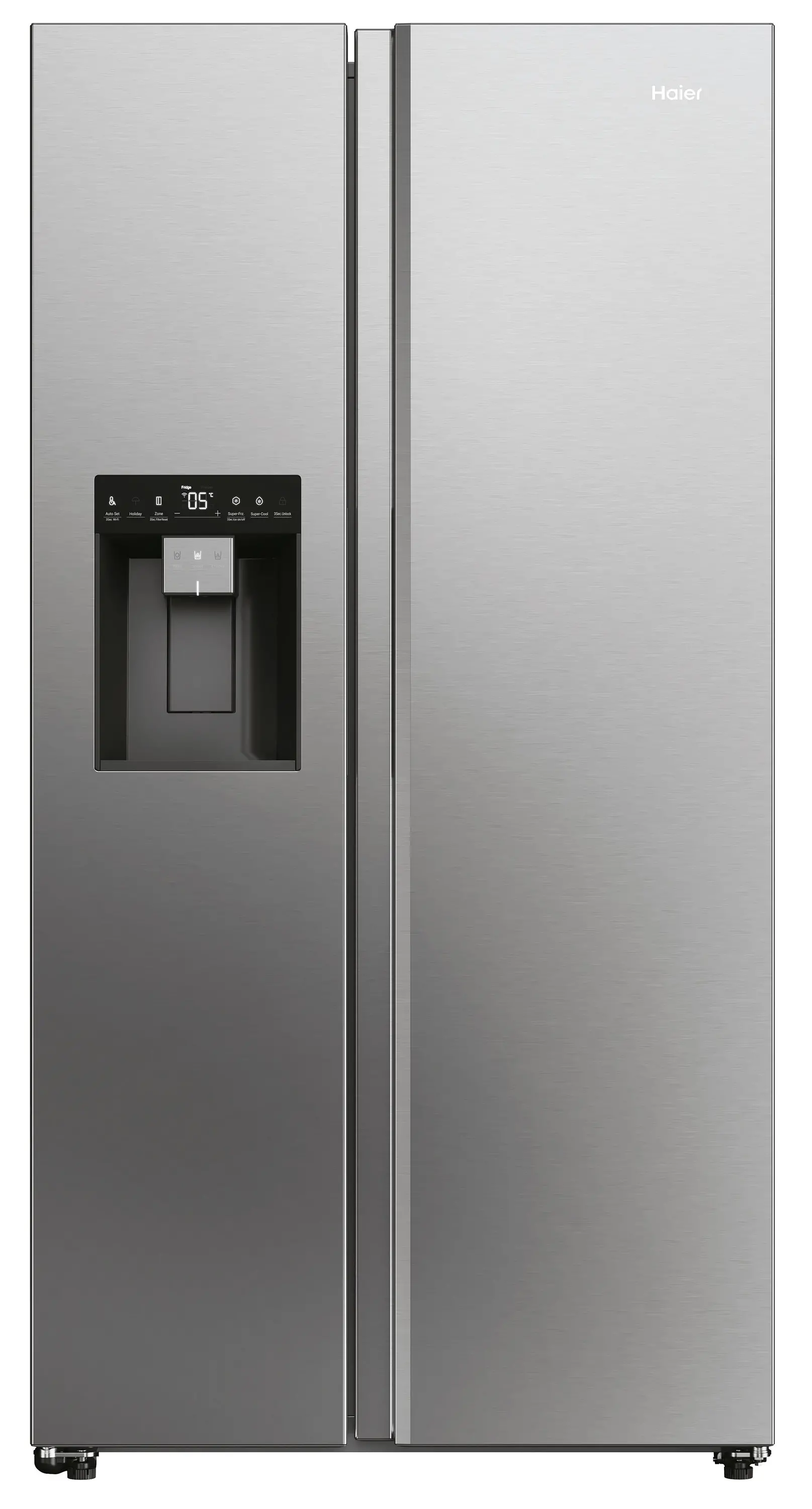 Lodówka Haier Seria 7 SBS HSW79F18CIMM Funkcje AI Pełny No Frost 177,5cm Dystrybutor wody Zdalne sterowanie Platinum Inox