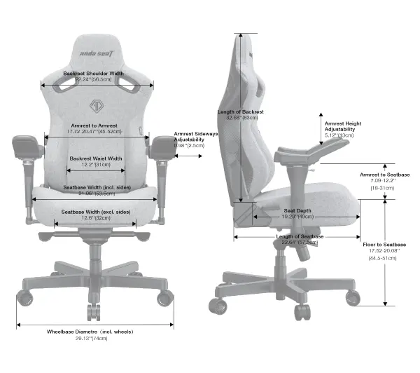 Anda Seat Kaiser 3 Pro XL Gamingowy do 200kg Tkanina Czarny - Kup na Raty - RRSO 0%