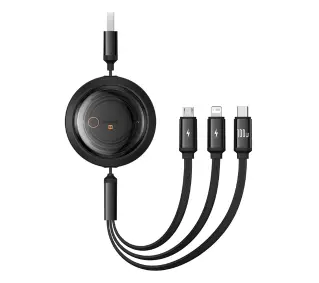 Baseus 3w1 Free2Draw USB do M+L+C 100W 1,1m Czarny