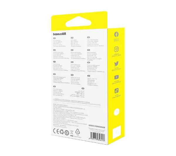 Baseus USB 3w1 Free2Draw USB do micro USB+Lightning+USB-C 3.5A 1,1m Biały