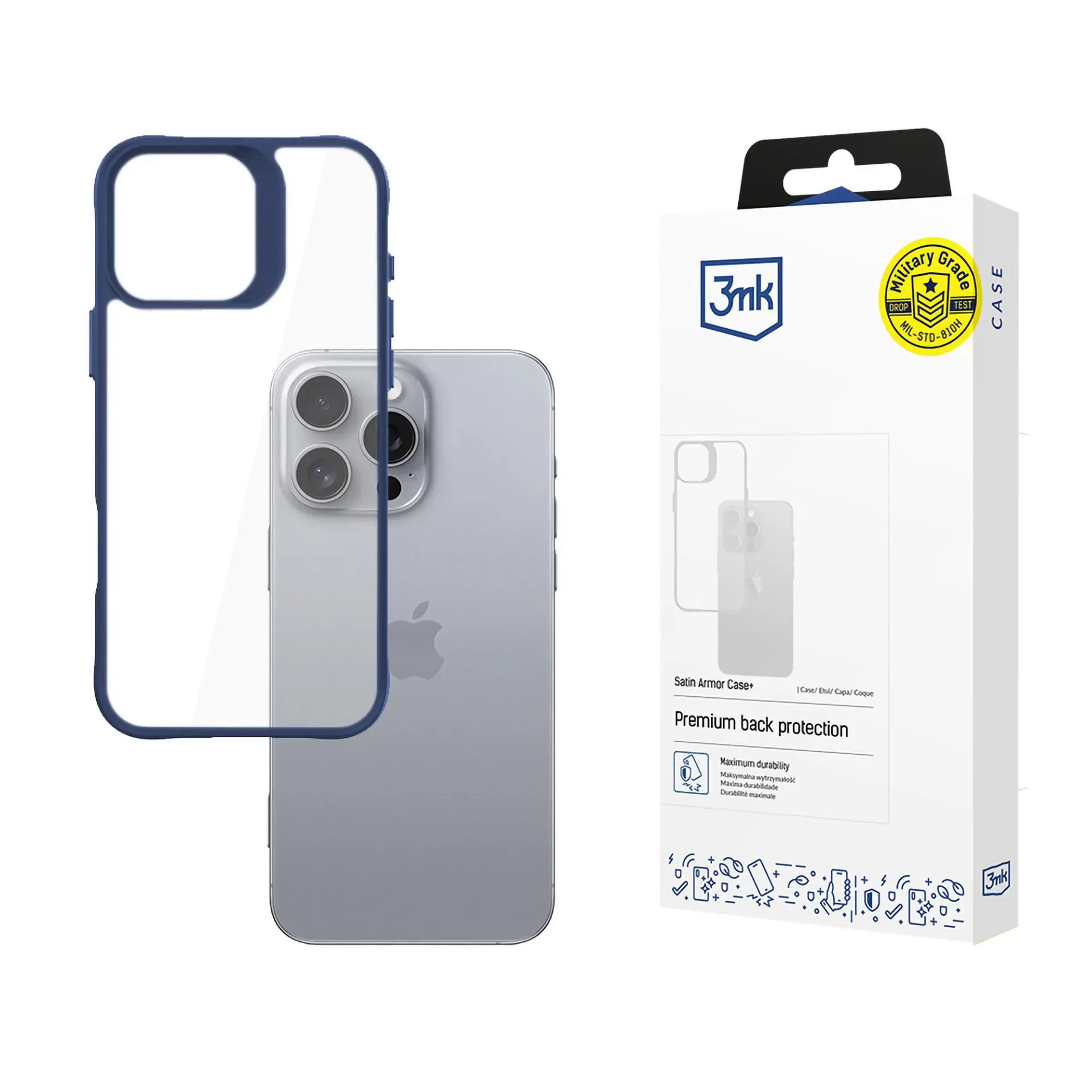 Etui 3mk Satin Armor Case+ do iPhone 16 Pro Max Niebieski