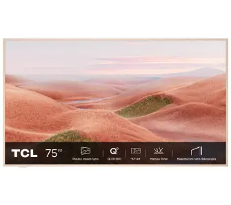 Telewizor TCL NXTVision 75A300W 75" QLED 4K 144Hz Google TV Dolby Vision IQ Dolby Atmos HDMI 2.1 DVB-T2