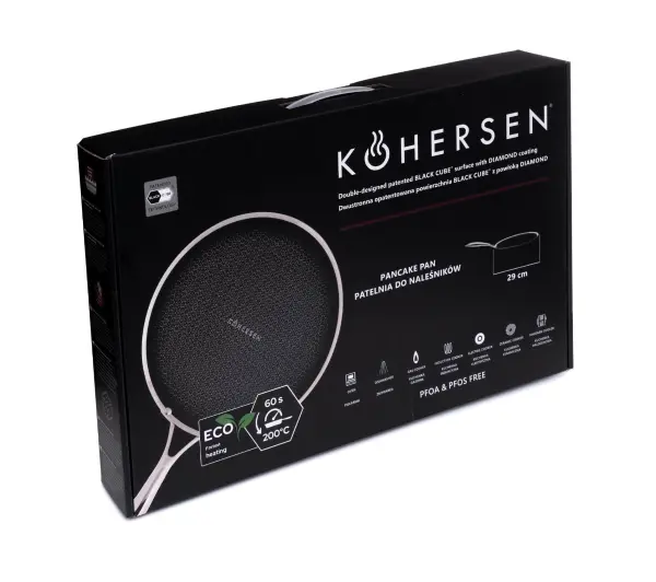 Kohersen Black Cube Indukcja Diamond 29cm