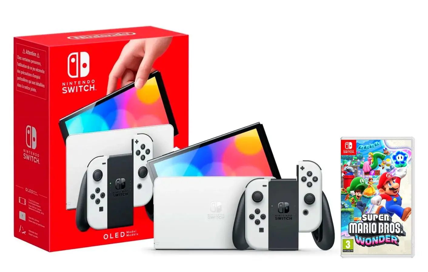 Konsola Nintendo Switch OLED Biały + Super Mario Bros. Wonder