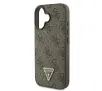 Etui Guess hardcase Leather 4G Triangle Strass iPhone 16 Brązowy