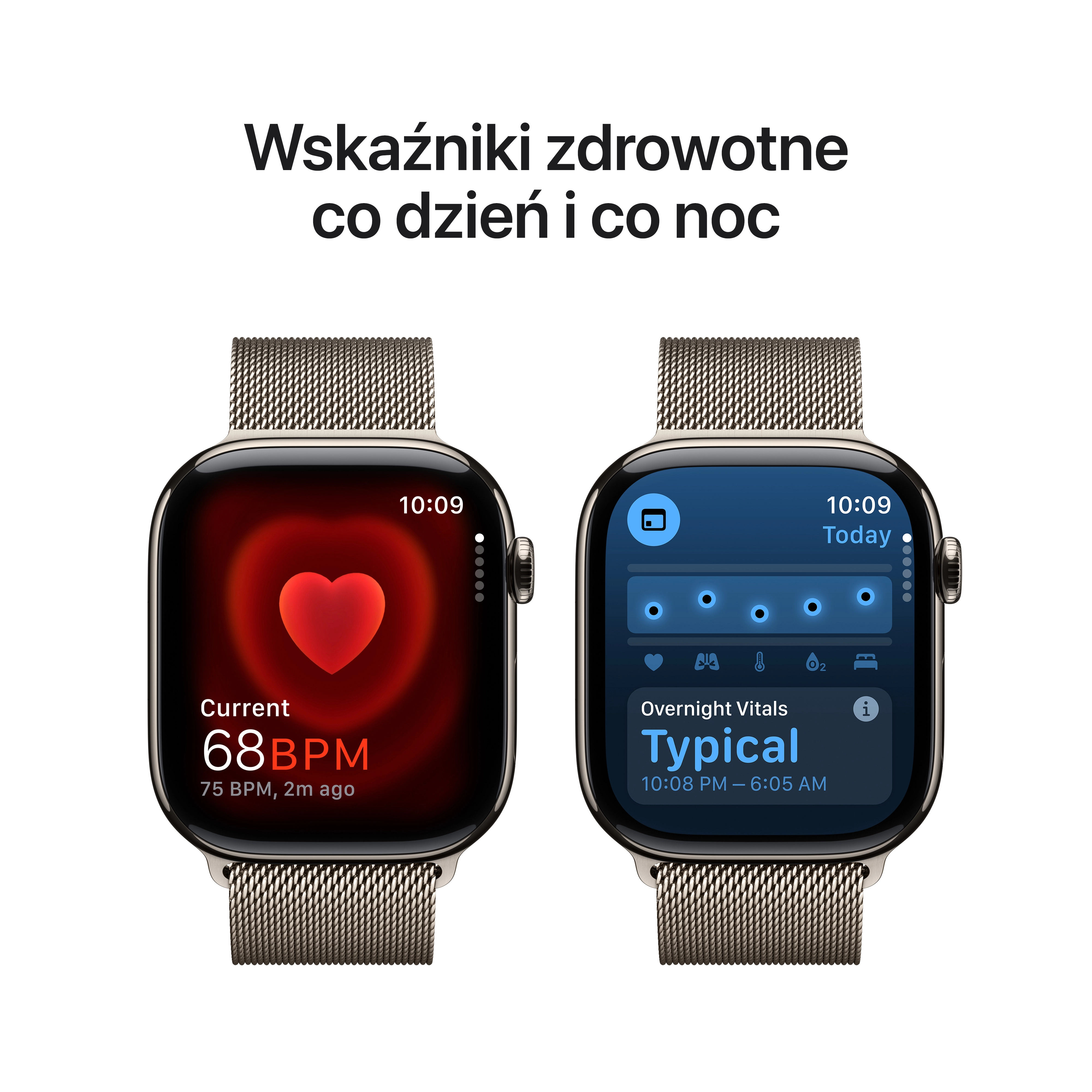 Apple Watch Series 10 GPS + Cellular koperta 46mm tytan naturalny bransoleta mediolańska naturalna M/L