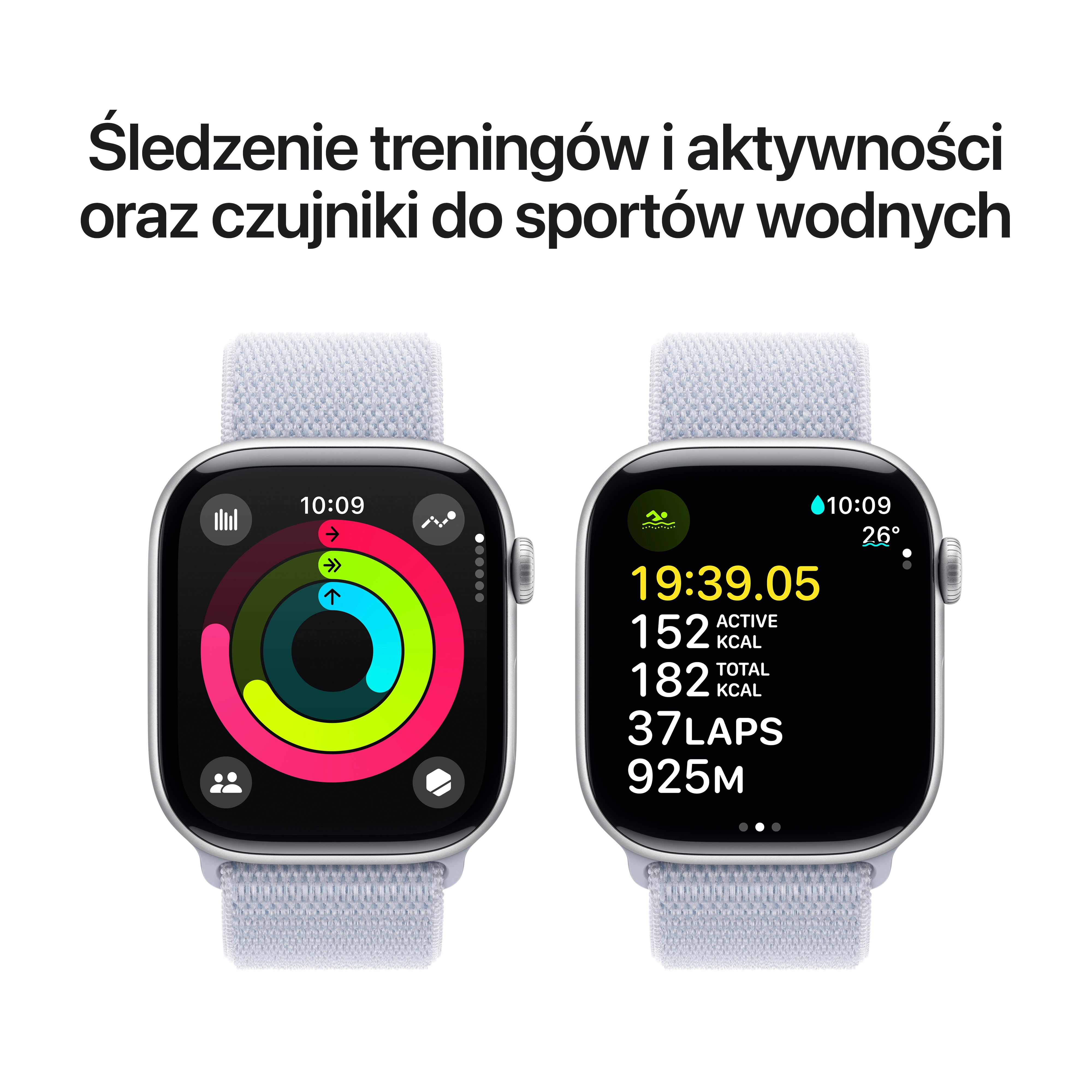 Apple Watch Series 10 GPS + Cellular koperta 46mm aluminium srebrny opaska sportowa  błękitny obłok