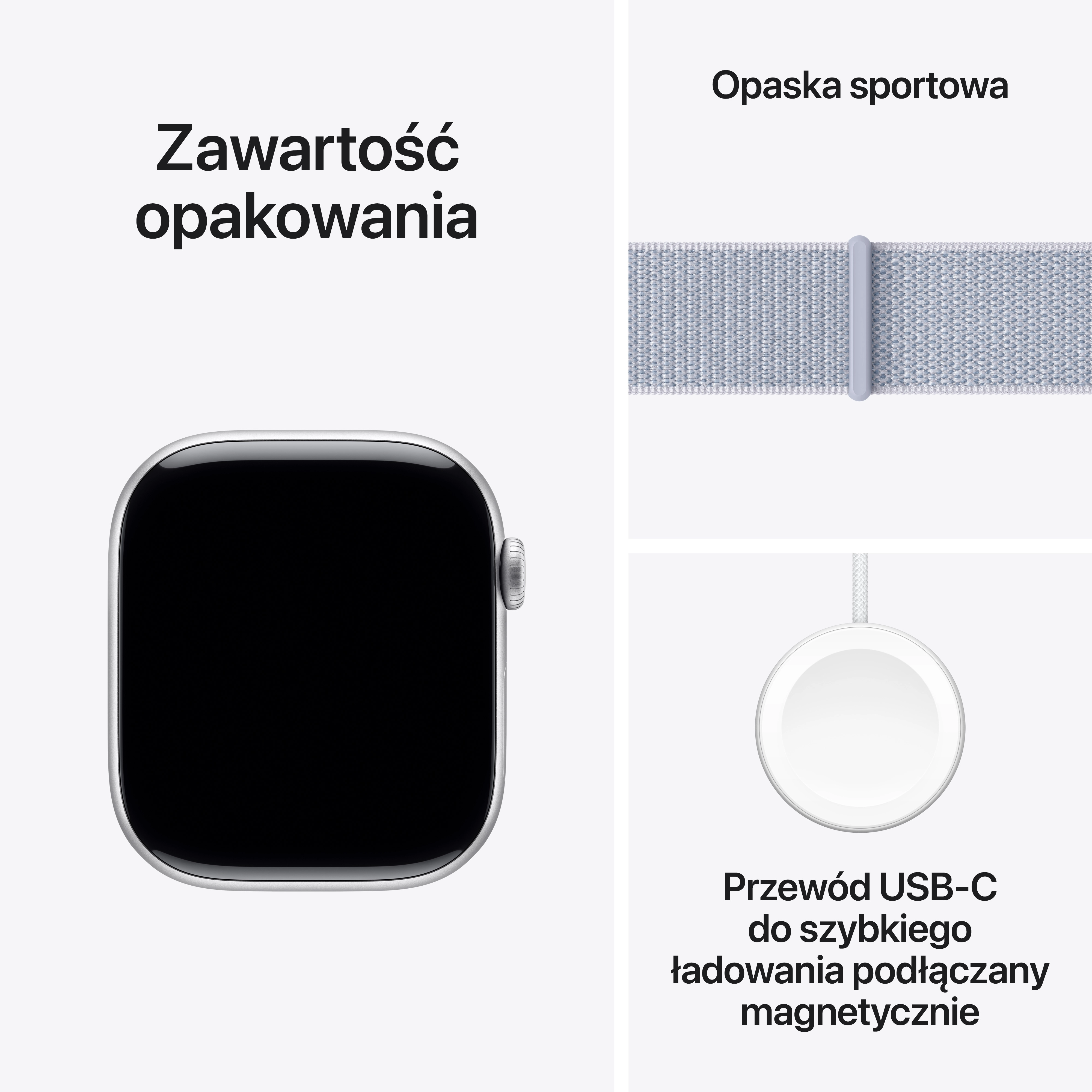 Apple Watch Series 10 GPS + Cellular koperta 46mm aluminium srebrny opaska sportowa  błękitny obłok
