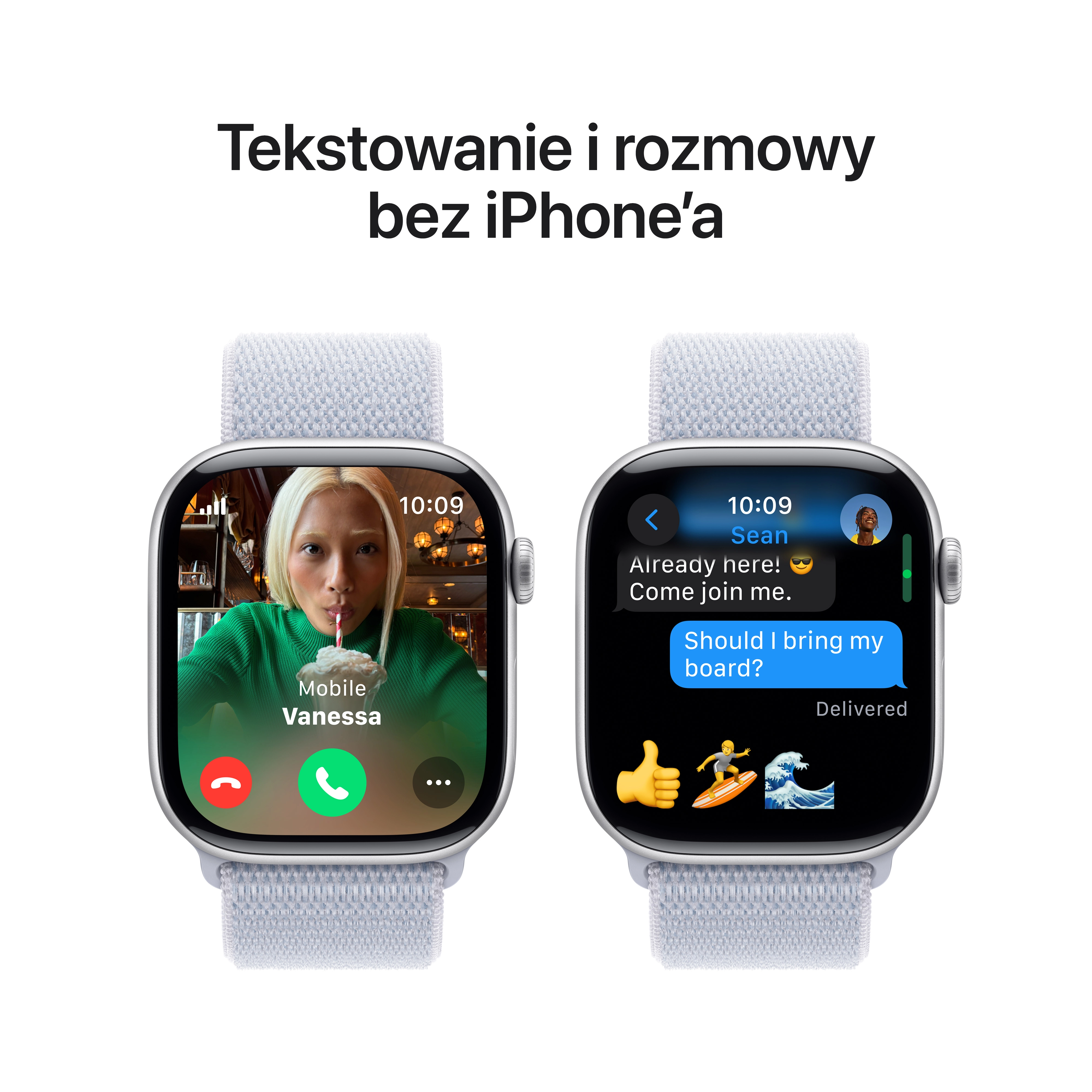 Apple Watch Series 10 GPS + Cellular koperta 46mm aluminium srebrny opaska sportowa  błękitny obłok