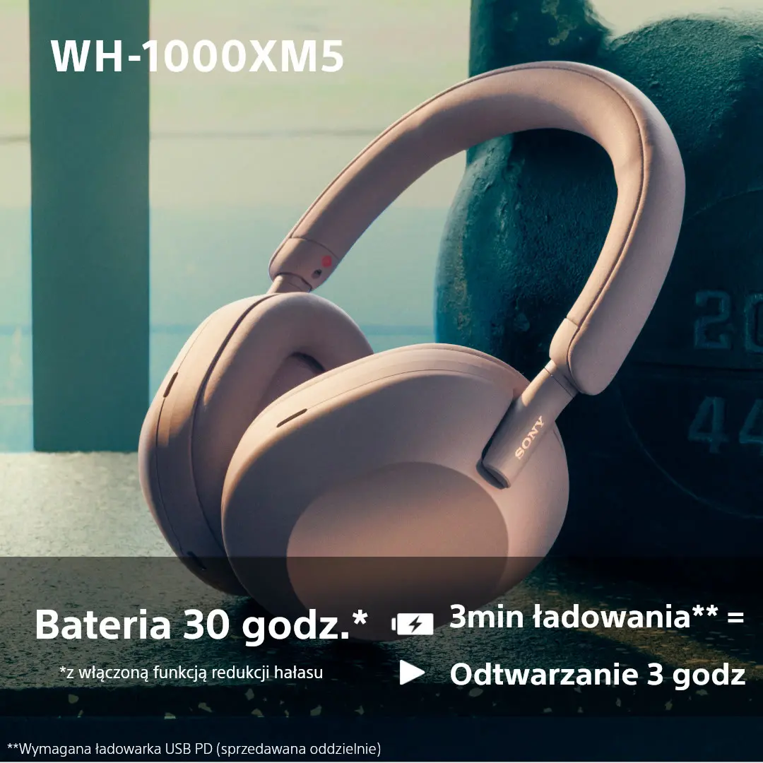 Słuchawki bezprzewodowe Sony WH-1000XM5 ANC Nauszne Bluetooth 5.2 Smoky Pink