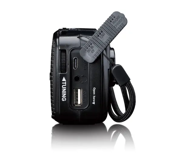 Lenco MCR-113BK Radio FM Ładowanie solarne, Ręczna korbą, Latarka i Powerbank Czarny - ⚡ EURO HIT CENOWY! ⚡