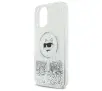 Etui Karl Lagerfeld Liquid Glitter Choupette Head MagSafe do iPhone 16 Przezroczysty