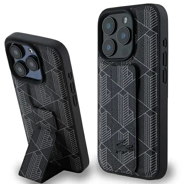 Etui Lacoste Grip Stand Mono do iPhone 16 Pro Czarny