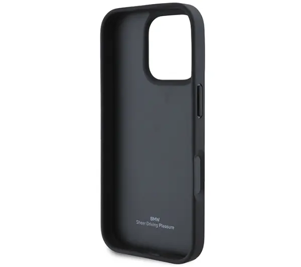BMW Leather Hot Stamp do iPhone 16 Pro Max Czarny
