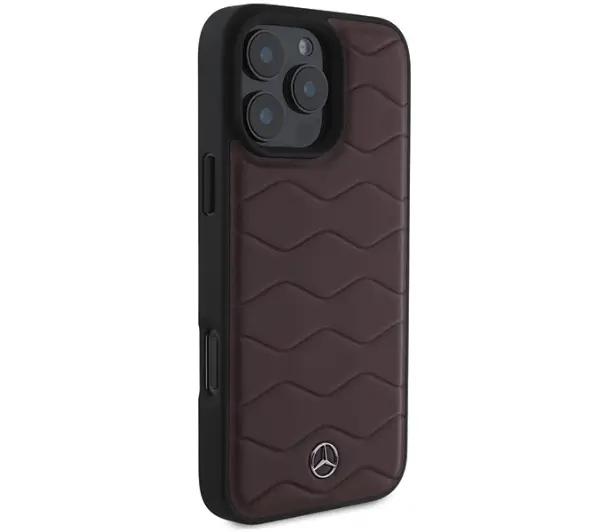 Mercedes-Benz MB Waves Leather do iPhone 16 Pro Max Czerwony