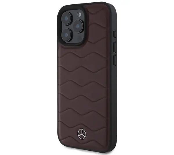 Mercedes-Benz MB Waves Leather do iPhone 16 Pro Max Czerwony