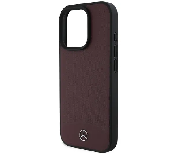 Mercedes-Benz Textured And Plain Leather MagSafe do iPhone 16 Pro Max Czerwony