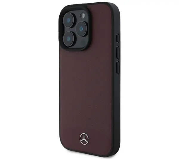 Mercedes-Benz Textured And Plain Leather MagSafe do iPhone 16 Pro Max Czerwony