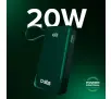 Powerbank SBS TTBB10000LCDTCPD20G 10000mAh PD 20W Wbudowany kabel USB-C Zielony