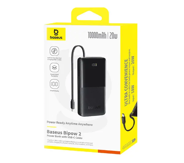 Baseus Bipow 2 Digital Display 10000mAh 20W Czarny - ⚡ BESTSELLERY ⚡