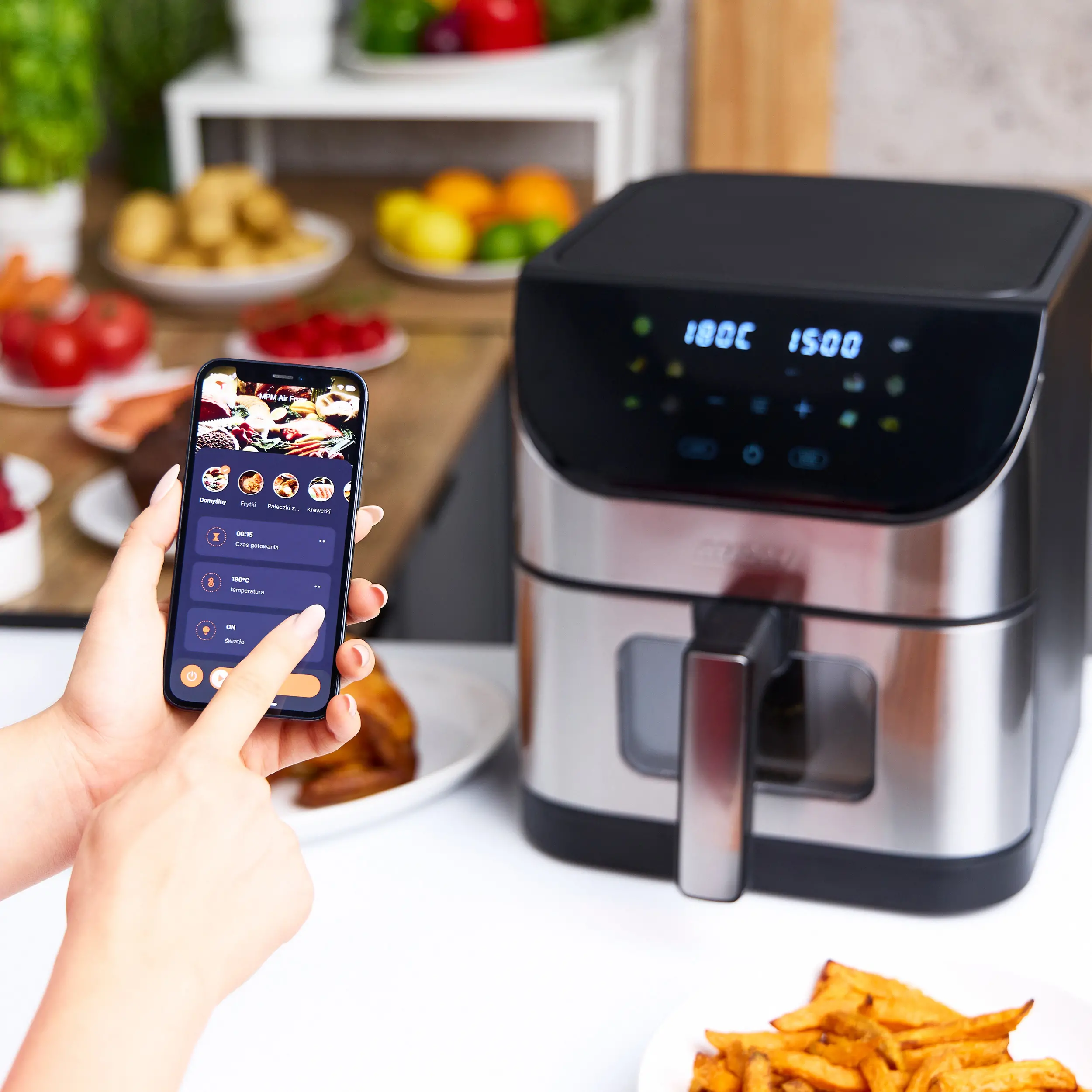 Air fryer MPM MFR10M 1500W 6l Aplikacja mobilna