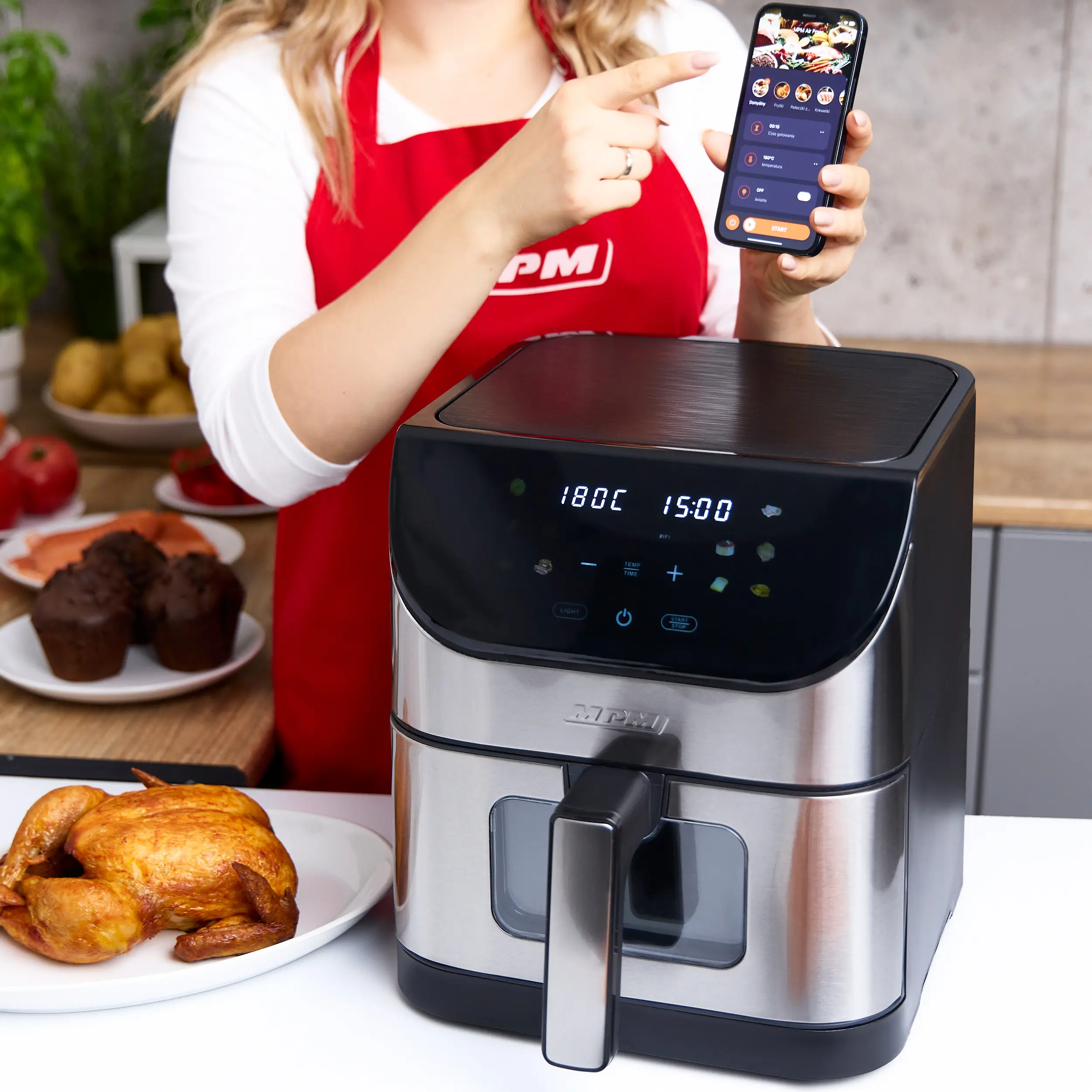 Air fryer MPM MFR10M 1500W 6l Aplikacja mobilna