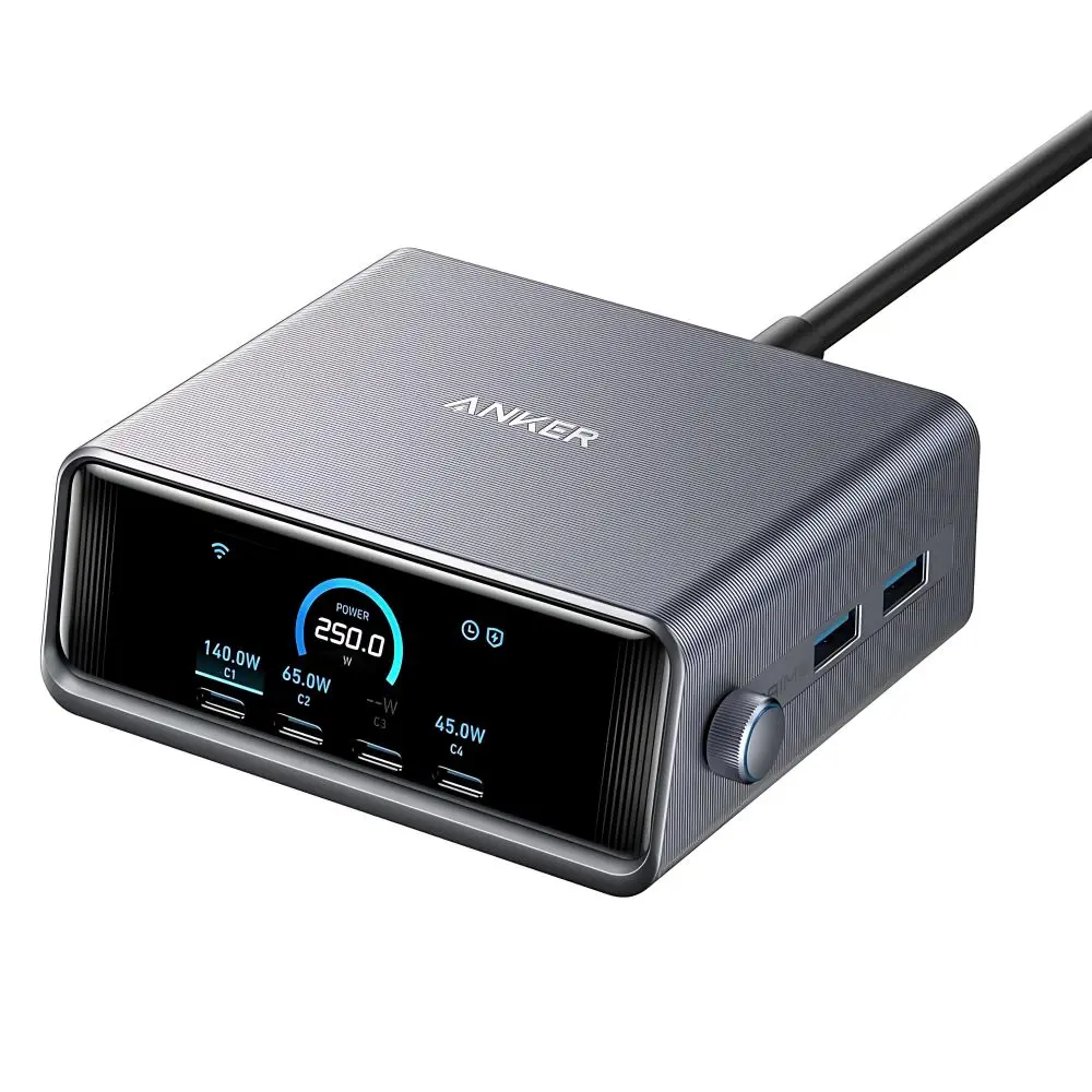 Ładowarka sieciowa Anker Prime 250W 2xUSB 4xUSB-C Czarny