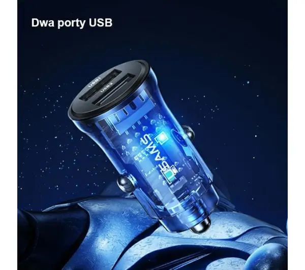 USAMS 3A 2xUSB-A Fast Charge Niebieski
