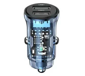 Ładowarka samochodowa USAMS 3A 2xUSB-A Fast Charge Niebieski