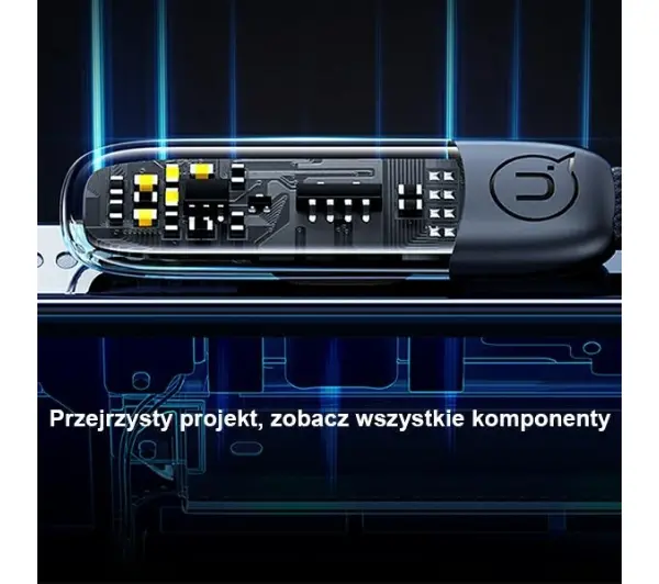 USAMS USB-C do Lightning PD 20W Fast Charging Iceflake Series 1,2m Czarny
