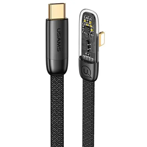 Kabel USAMS USB-C do Lightning PD 20W Fast Charging Iceflake Series 1,2m Czarny