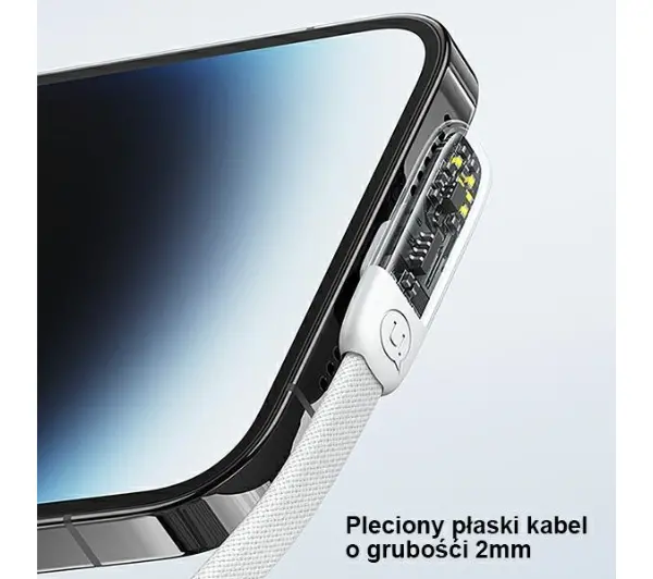 USAMS USB-C do Lightning PD 20W Fast Charging Iceflake Series 1,2m Czarny