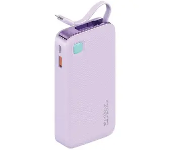 Powerbank USAMS US-CD225 Ze zwijanym kablem Lightning Retractable 10000mAh PD 20W Fast Charge XY Series Fioletowy