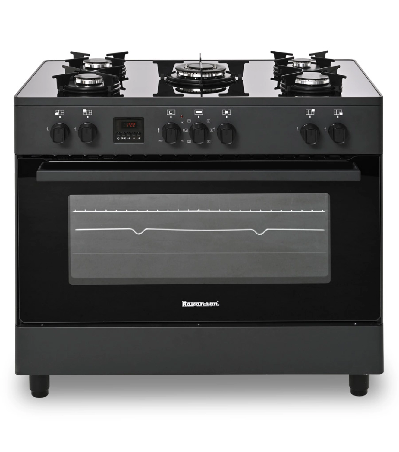 Kuchnia gazowo-elektryczna Ravanson KWGE-K90B Termoobieg Rożen