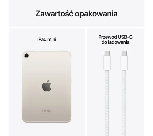 Apple iPad mini 7 gen 8,3" 128GB Funkcje AI Wi-Fi + Cellular 5G Księżycowa poświata - Kup na Raty - RRSO 0%