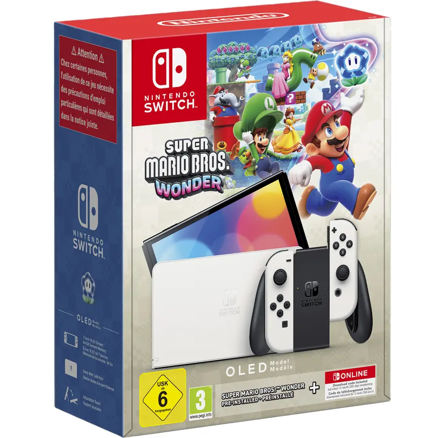 Nintendo Switch OLED Biały + Super Mario Bros. Wonder +