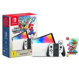 Konsola Nintendo Switch OLED Biały + Super Mario Bros. Wonder + Mario & Luigi Brothership + Nintendo Online 365dni