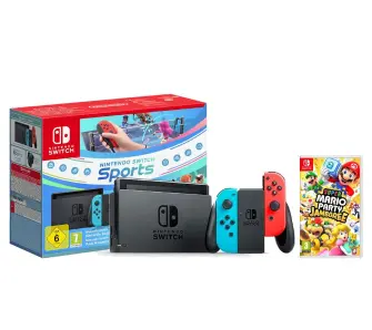 Konsola Nintendo Switch Joy-Con v2 Czerwono-niebieski Sports Set + Super Mario Party Jamboree  + Nintendo Online 365dni