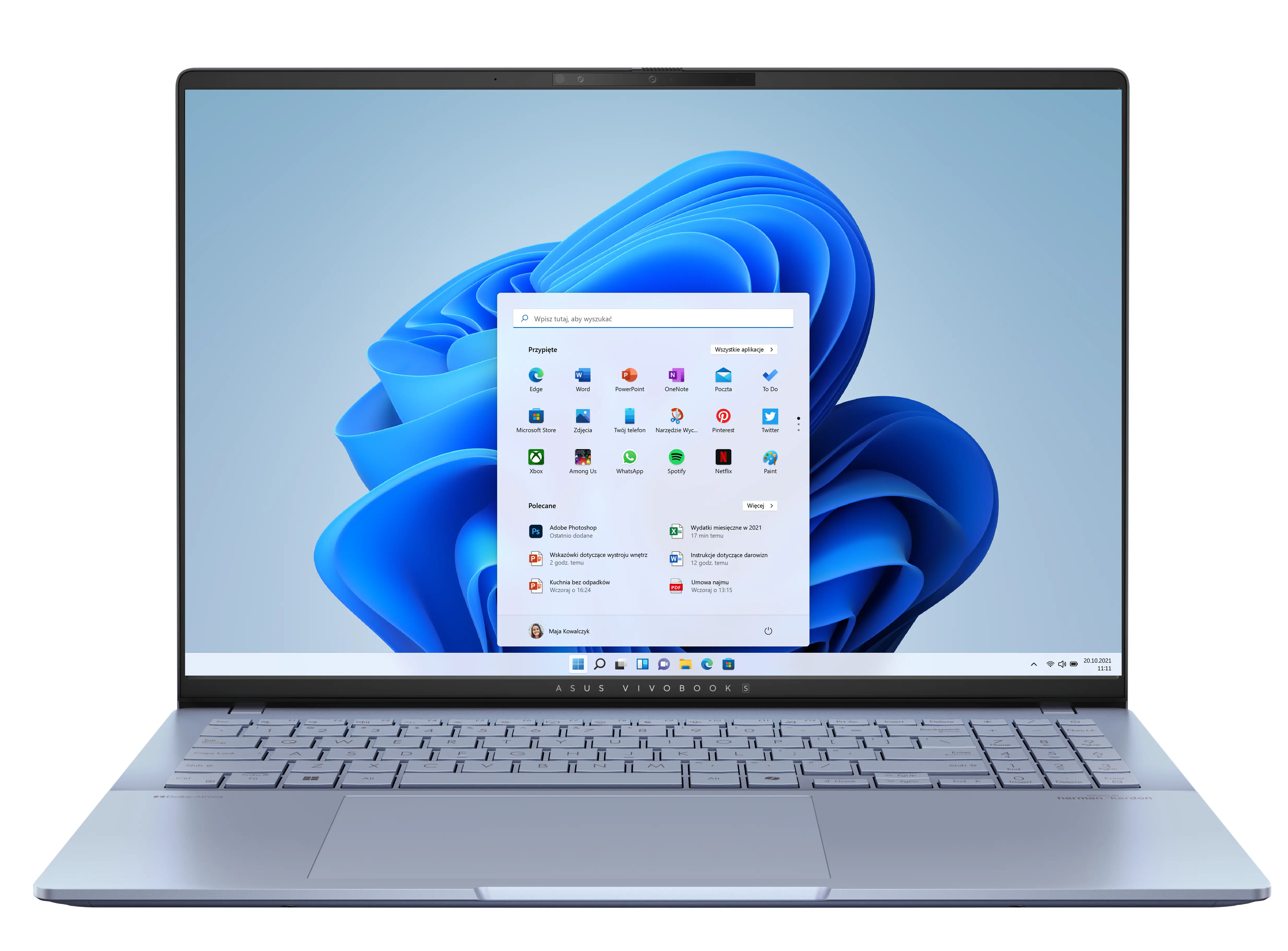 Laptop ASUS Vivobook S 16 OLED S5606MA-MX119W 16" 120Hz Ultra 7 155H 32GB RAM 1TB Dysk SSD Win11 Niebieski Funkcje AI