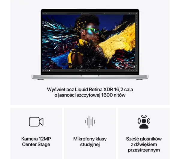Apple MacBook Pro 2024 16,2" M4 Pro 48GB RAM 512GB Dysk macOS Srebrny Funkcje AI - Kup na Raty - RRSO 0%