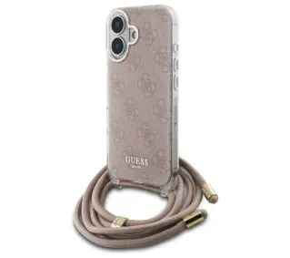 Guess Crossbody Cord 4G Print do iPhone 16 Różowy
