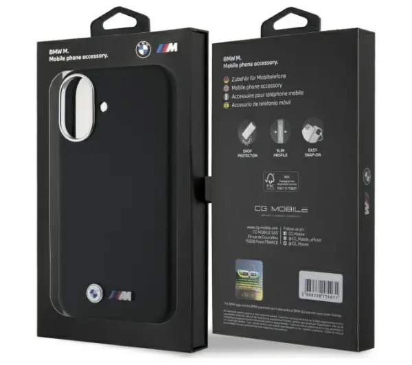 BMW M Smooth Full Wrapped Metal do iPhone 16 Czarny