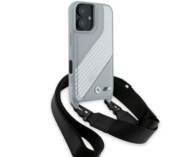 BMW M Edition Carbon Stripe & Strap do iPhone 16 Szary