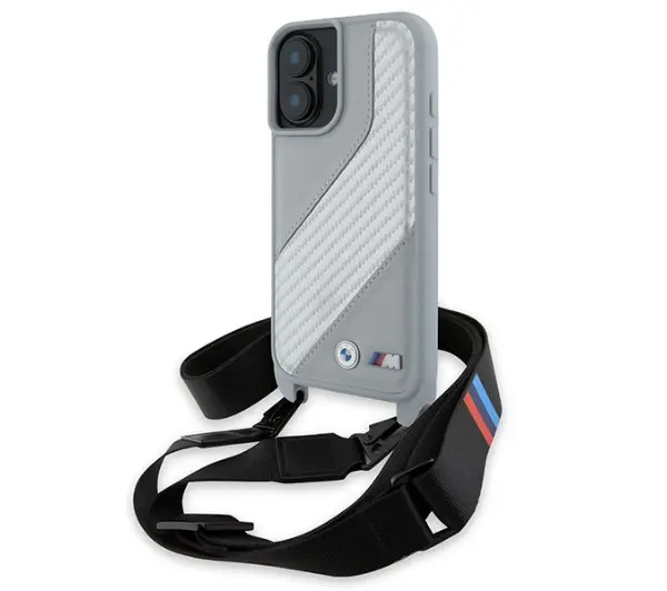 BMW M Edition Carbon Stripe & Strap do iPhone 16 Szary
