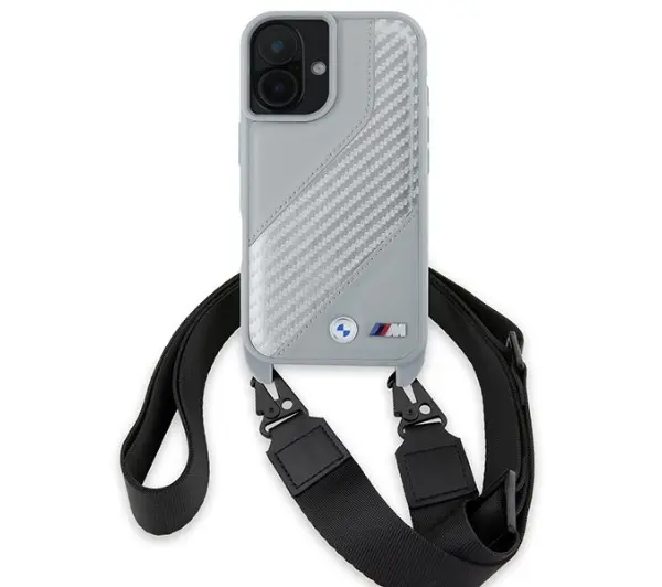BMW M Edition Carbon Stripe & Strap do iPhone 16 Szary